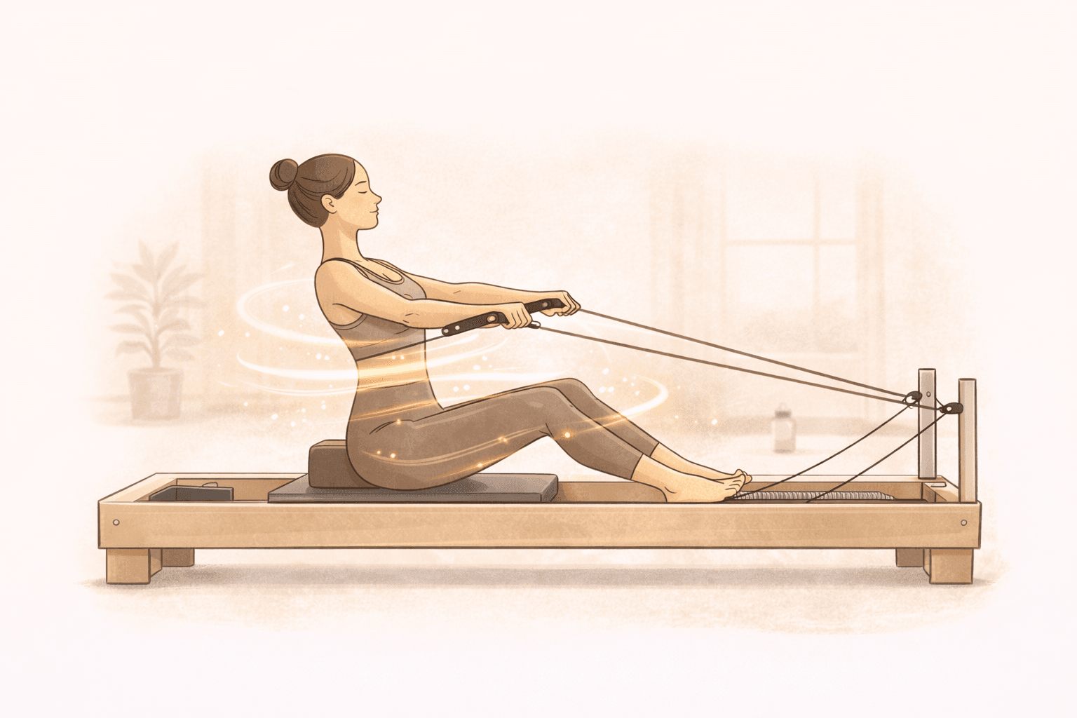 Reformer pilates class in progress at AORA Bristol