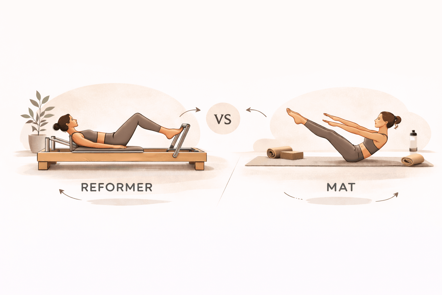 Reformer pilates equipment at AORA studio Bristol
